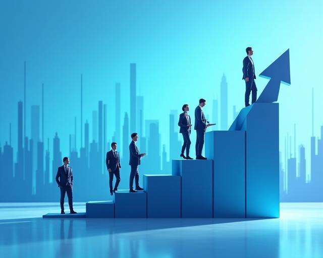 Ilustración financiera profesional que representa el crecimiento y confianza en la asesoría